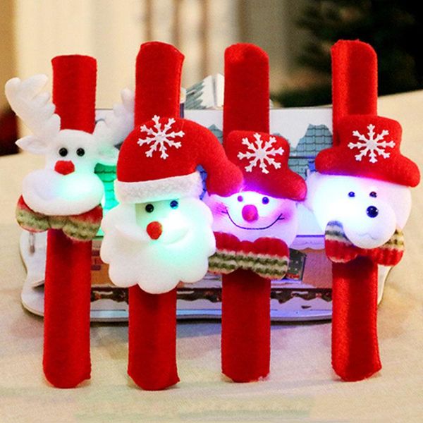 

led kids bracelet chirstmas handband wristband cartoon deer santa claus snowman pat circle party supplies xmas decorations dh0184