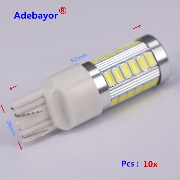 

10pcs t20 7443 7440 w21/5w 33 smd 5630 5730 car led turn signal lights brake tail lamps 33smd auto rear reverse bulbs adebayor