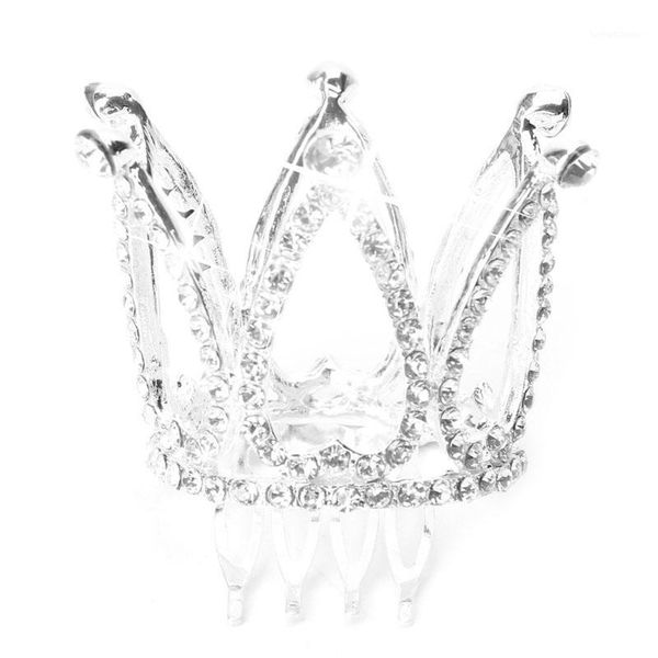 

hair accessories mini women lady girl rhinestone crown bridal tiara comb pin wedding party1, Slivery;white