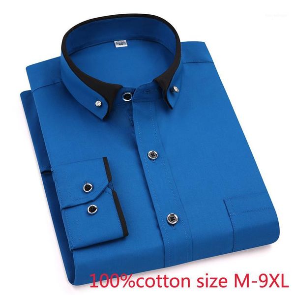

men's casual shirts arrival spring autumn men formal extra large pure cotton long sleeve plus size 4xl 5xl 6xl 7xl 8xl 9xl1, White;black