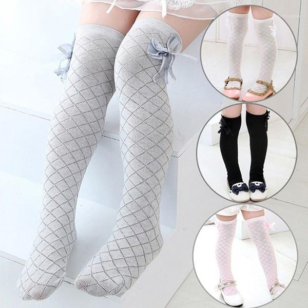 

summer kids baby mesh socks newborn baby girls socks princess infant bow knee high long1, Pink;yellow
