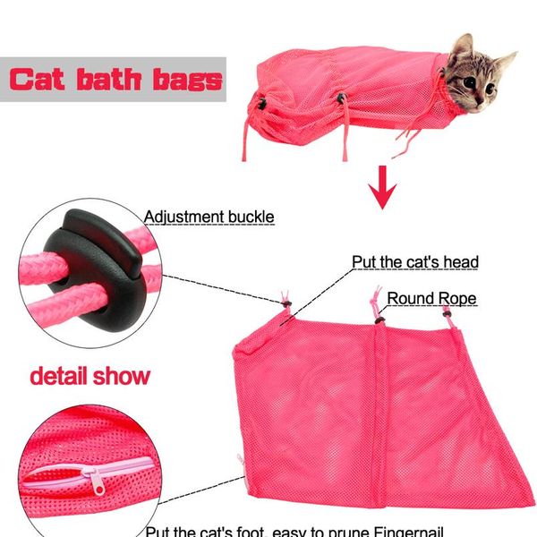 

new mesh cat grooming bathing bag no scratching biting restraint for bathing nail trimming injecting wmtcge
