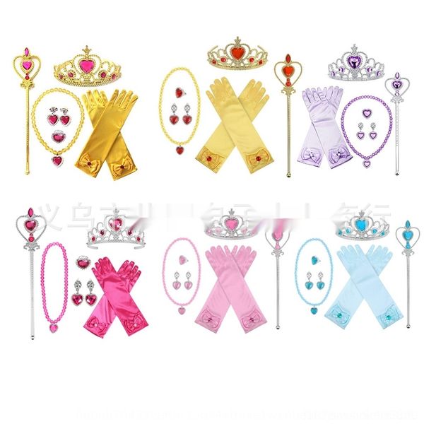 

s6j1x wand princess accessories girl gift halloween magic accessories dress magic dress crown ring earring necklace gloves eyzbf
