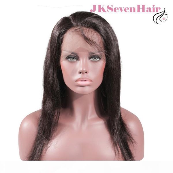 

straight brazilian virgin human hair 360 lace frontal wig with baby hair malaysian indian cambodian lace frontal wig with 130% density, Black