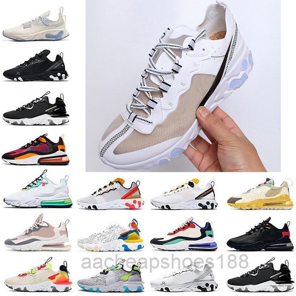 

react vision element 87 55 mens shoes triple black worldwide men women trainers sports sneakers size 36-45 fdc6