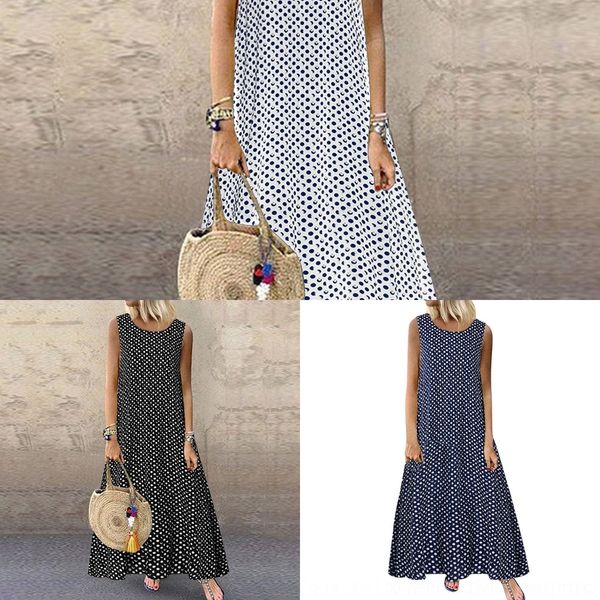 

yhfxc 2019 summer new polka dot sleeveless skirt dresslong summer new polka dot sleeveless 2019 n1upz dress long skirt dress, Black;gray