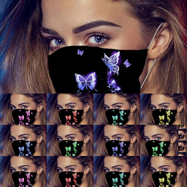 

u9fu3u designer mask boys girls black butterfly personalized pattern fashion face masks dustproof haze printed facemask for n
