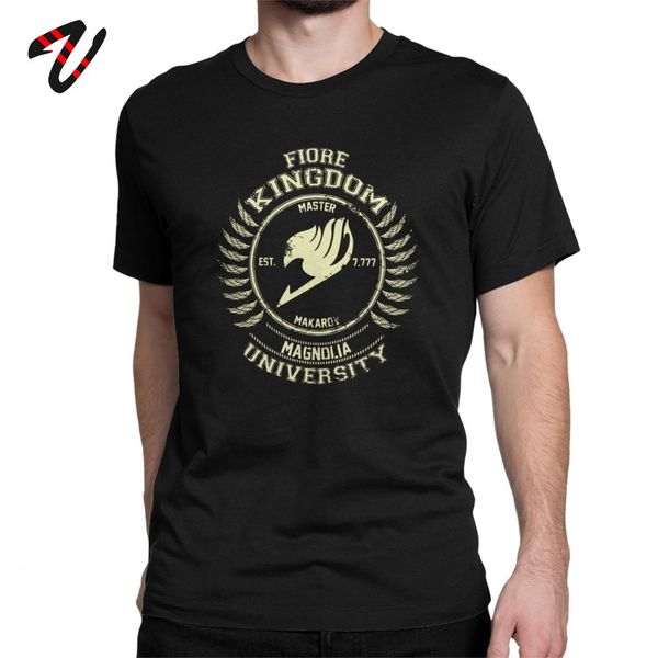 

спорт черная футболка мужчины аниме fairy tail t-shirt magnolia университет graphic tops crewneck с коротким рукавом одежды 100% хлопка tee