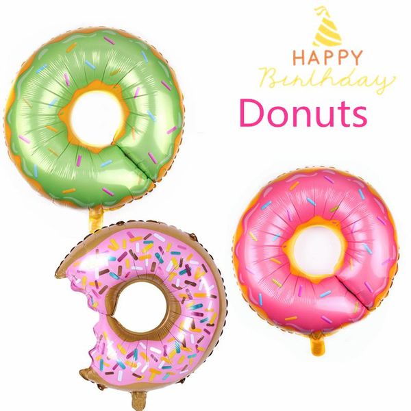 

75x70cm fruit theme party decoration candy donut aluminum foil balloon girl birthday party pink theme decoration balloons