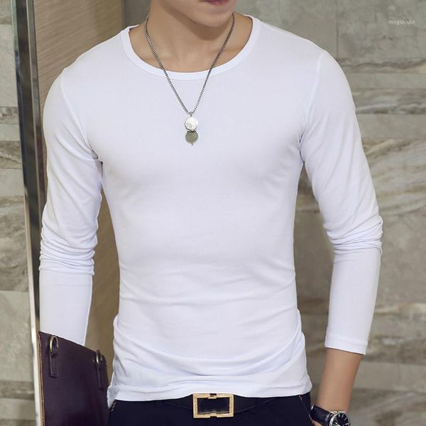 

new fashion brand clothing o neck t shirt men solid elastic long sleeve tshirts fitness casual tee plus size xxxl1, White;black