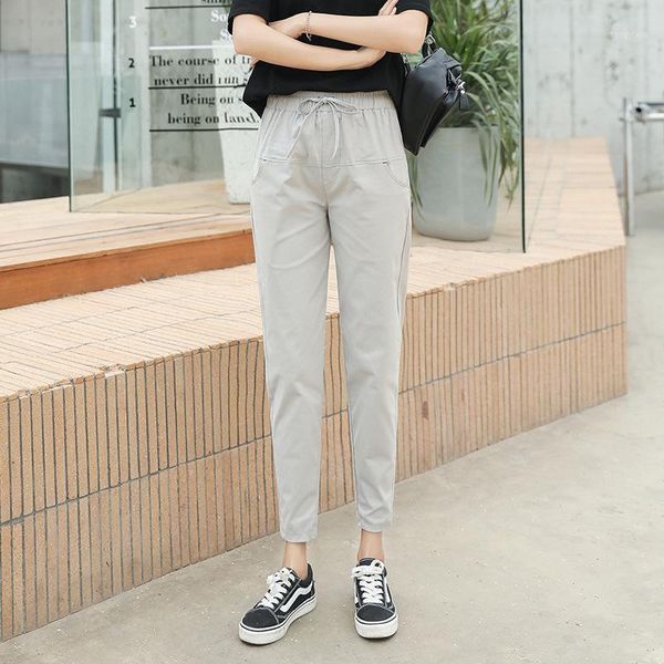 

spring cotton and linen cropped trousers, cotton loose, thin, casual pants, thin harem pants white1, Black;white