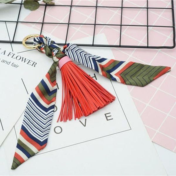 

new scarves key holder bowknot exquisite decoration pu leather tassels keychains women bag charm pendant eh847 h sqcqcc