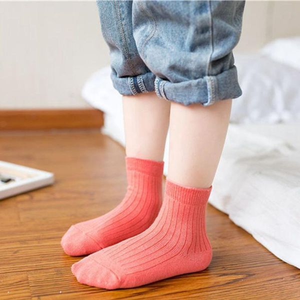 

children's solid color striped socks warm in autumn and winter, sweat absorption, ventilation and friction proof cott bbyldm, Black