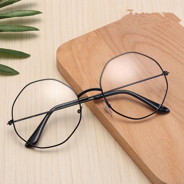 

men vintage anti blue light clear glasses metal frame round vision care classic women lens myopia optical mirror eyewear
