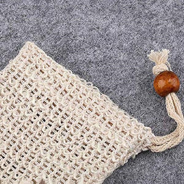 

a-natural exfoliating mesh sisal soap saver bag pouch holder for shower bath foaming and drying owb2671
