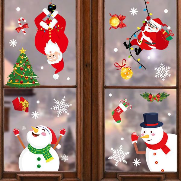 

newmerry wall window glass stickers fashion santa claus decorations christmas ornaments xmas new year