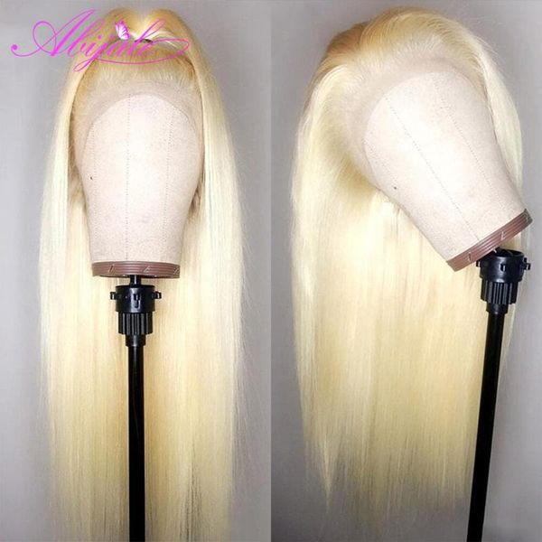 

lace wigs abijale 613 frontal wig brazilian straight front human hair for black women blonde wave t part, Black;brown