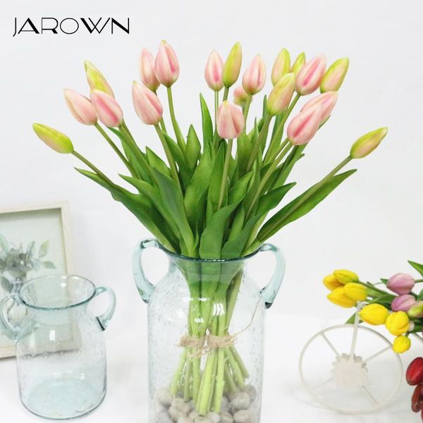 

decorative flowers & wreaths jarown simulation of real tactile tulip artificial latex bouquet flores for wedding decoration hom