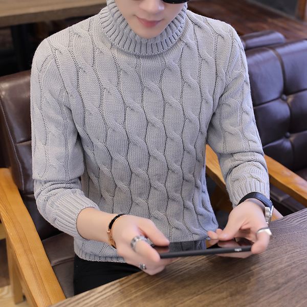 

2021 new mens sweaters warm knitted slim fit homme autumn winter turtleneck sweater for man casual pullovers solid polyester 6pwo, White;black
