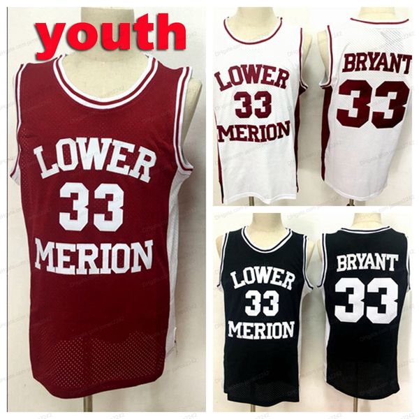 Envio de nós # Juventude Kids Mission 33 Bryant High School Basketball Jersey Todos Costurados Vermelho Vermelho Branco Tamanho Preto S-XL Alta Qualidade