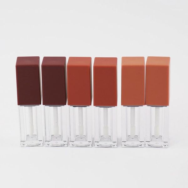 

storage bottles & jars wholesale lip gloss packaging pumpkin color square empty lipgloss tubes 5ml bottle containers clear tubes1