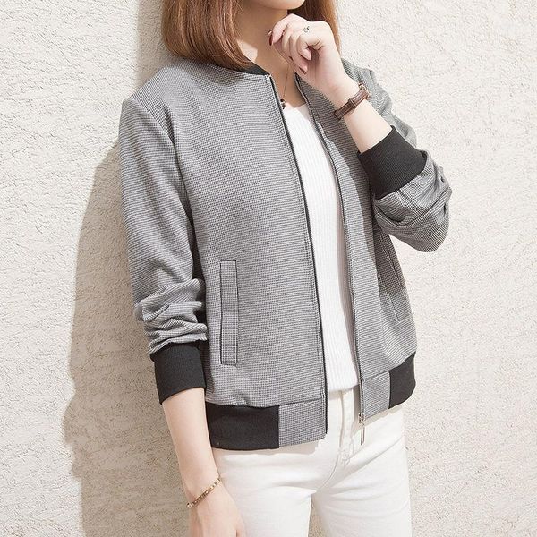 

casual loose short jacket women spring large size add velvet baseball zipper outwear korean fashion pink bomber coat student1, Black;brown