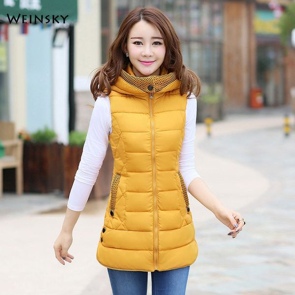 

2019 new fashion women winter hooded coat warm jacket down cotton padded vest outwear parkas