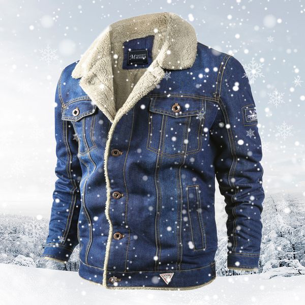 

winter warm mens denim jackets fashion male fleece thick jeans jacket men casual outwear windbreaker cowboy coats 5xl 6xl 201105, Black;brown