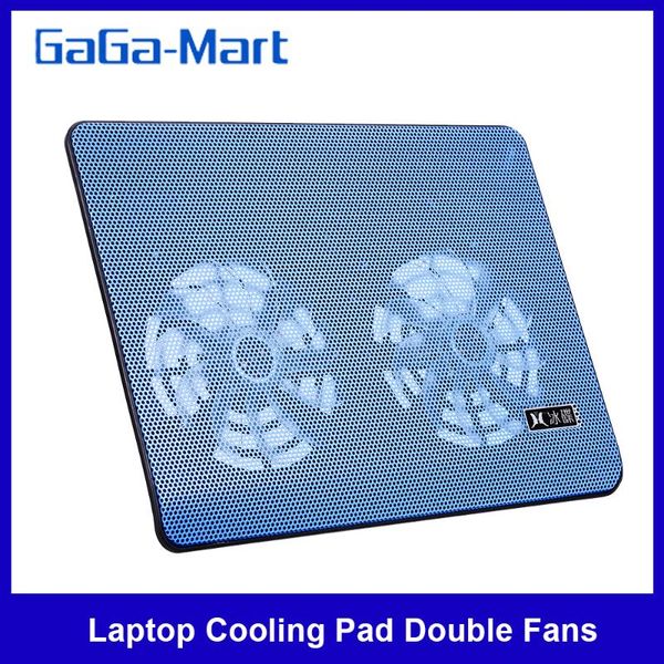 

high-performance lapcooler lapcooling pad double fans cooler with two usb ports support for lap undeunr 17 inch blue