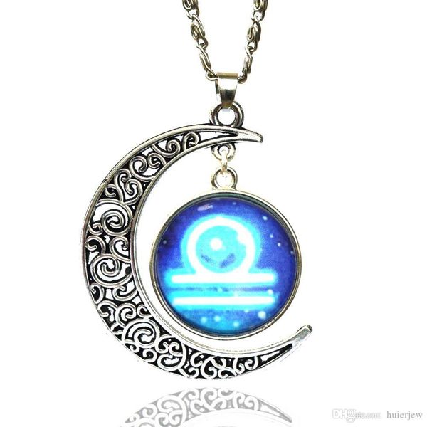 

necklaces pendants 12 signs pendant space necklace beautifully jewelry accessories long chains charms necklaces, Silver