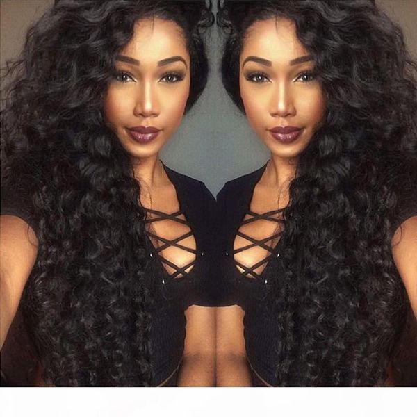 

130 density kinky curly full lace wigs human hair virgin brazilian glueless lace front human hair wig with baby hair, Black;brown