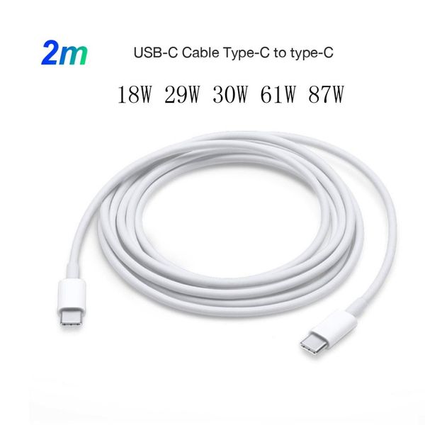 

2 in 1 PD 30W USB-C Type-C 3A PD 30 USB-C Type-C to USB-C Type-C Fast Charge Data Cable Set Cable Length 2m UK Plug