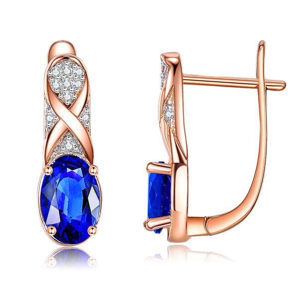 

new 8-character striped earrings earrings for women, european and american simple blue gemstone earrings wholesale jewelry kzce320, Golden