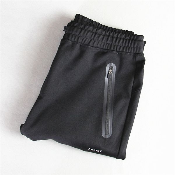 

press glue zipper men's slim fitting small leg necking boxer pants, sports waist elastic casual pants, Black