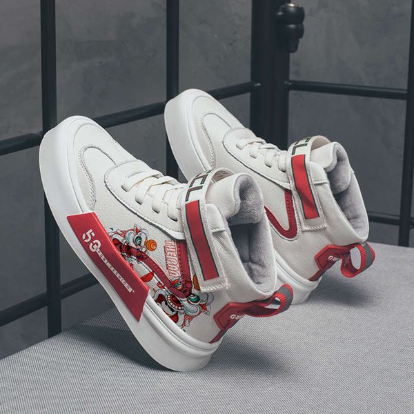 

new children's 2020 winter high board boys and cashmere tide brand cotton girls fashion sports sho for childrenuoqu, Black;red