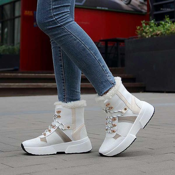 Stivali da donna Scarpe invernali Taglie forti US8 Mantieni calde le scarpe da neve da donna alla caviglia Peluche termico Donna Plus Sneakers in cotone Neve1