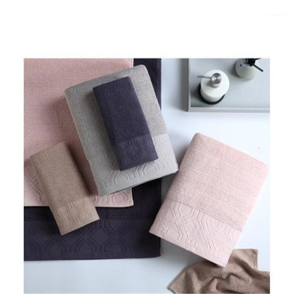 

towel nordic style plain jacquard cotton pure face 3piece pack1