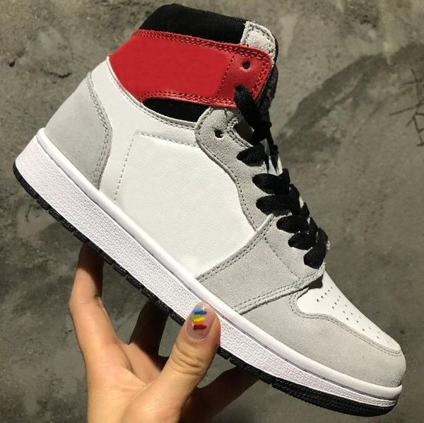 

2020 new 1 basketball shoes men women 1s light smoke grey sports sneakers with box, Black