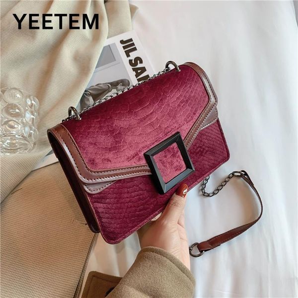 

luxury design suede women's messenger bag fashion pu leather retro casual small square bag simple design shoulder