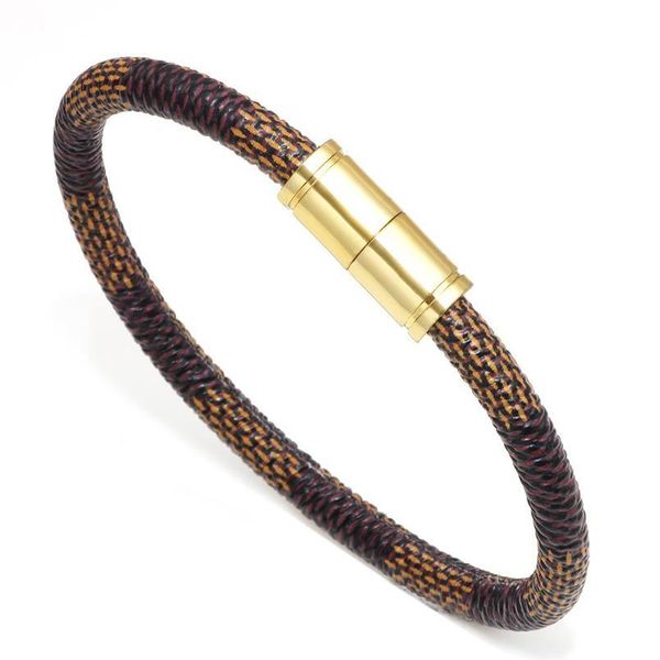 

trendy simple men's and women's bracelet snakeskin leather magnetic buckle bracelet retro fashion couple's jllvan