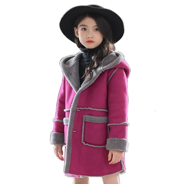 

factory made kids knitwear suede jacket baby girl winter coat