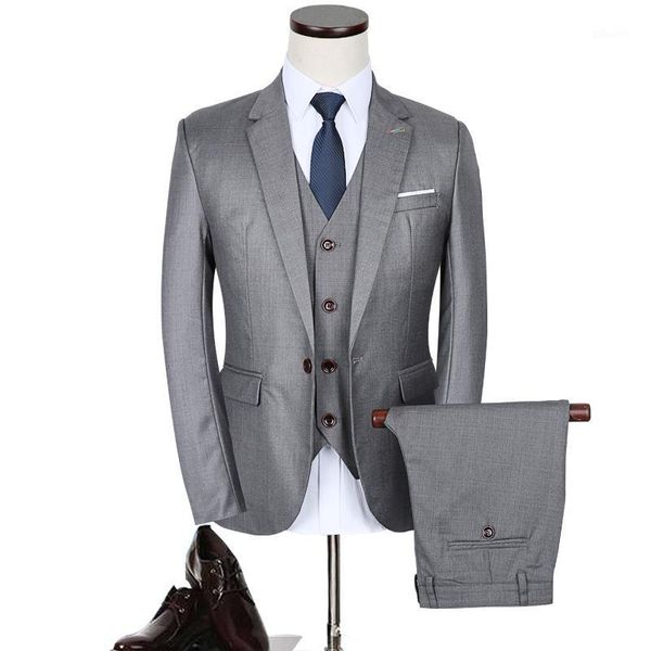 

wedding dress men's formal wear suits blazers jackets+vest+pants men smart casual suits size 5xl1, White;black