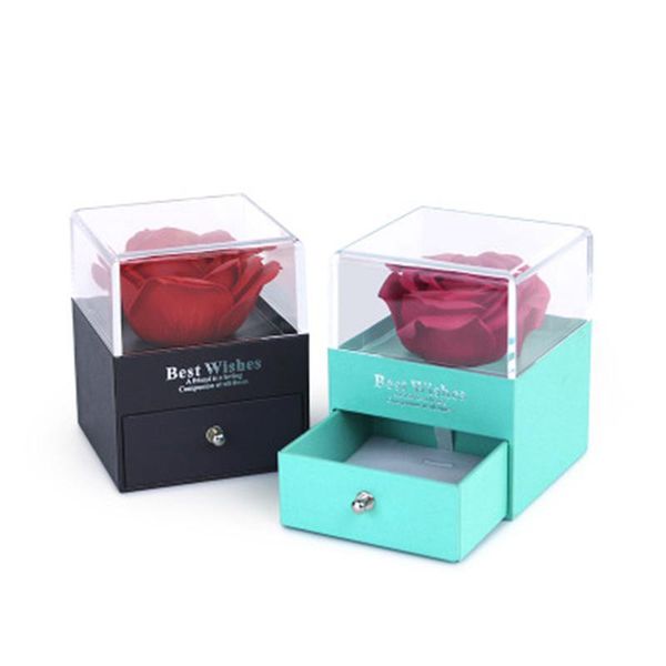 Portagioie fiore Unfade ROSE with Surprise 100 Lingue Ti amo Collana Strano regalo per la madre Fidanzata Regali di San Valentino