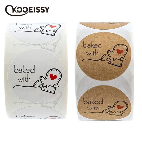 

greeting cards 500pcs inch round natural kraft handmade with love stickers for wedding decoration party invitations