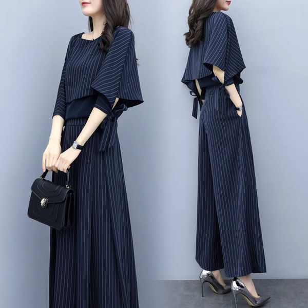 

blouse of summer women pantsuit tuesdays 2 ask define stripe shirt pants clothes suit for 2020 from female office works nakx, Gray