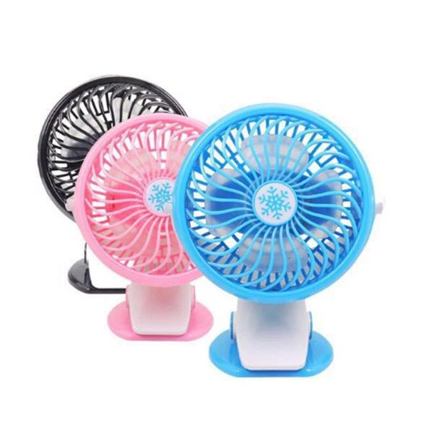 

new 360 degree portable travel fan rechargeable usb fan clip on desk pram cot car 3 color for home office