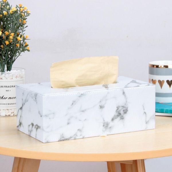 

rectangular marble pu leather facial tissue box cover napkin holder paper towel dispenser container for home office car decor1