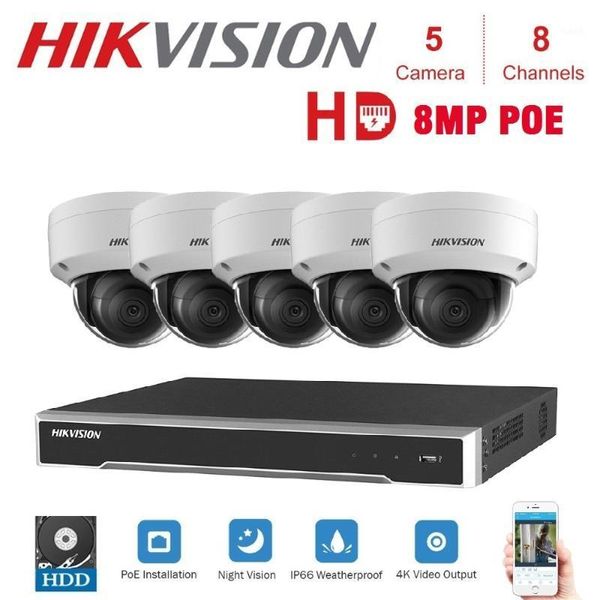 

hikvision cctv camera kits 8ch 8poe 4 k nvr + ds-2cd2183g0-i 8mp 2.8mm ip camera netwerk mini dome security1