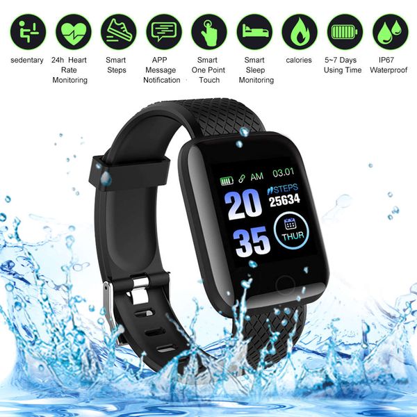 

smart 116plus, sport watch with heart rate control and step counter