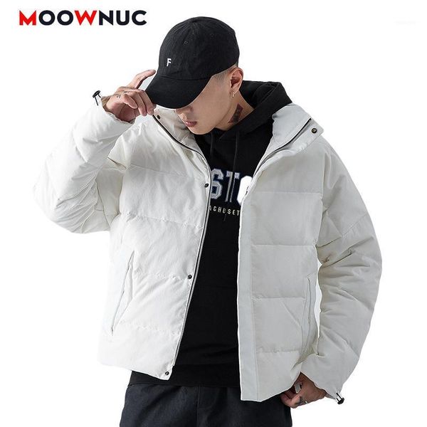 

2020 men's fashion parkas winter jacket outwear warm coat thick windbreaker male solid overcoat trench slim moownuc plus size1, Black